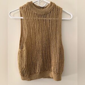 Mango Gold Knit Sleeveless Top